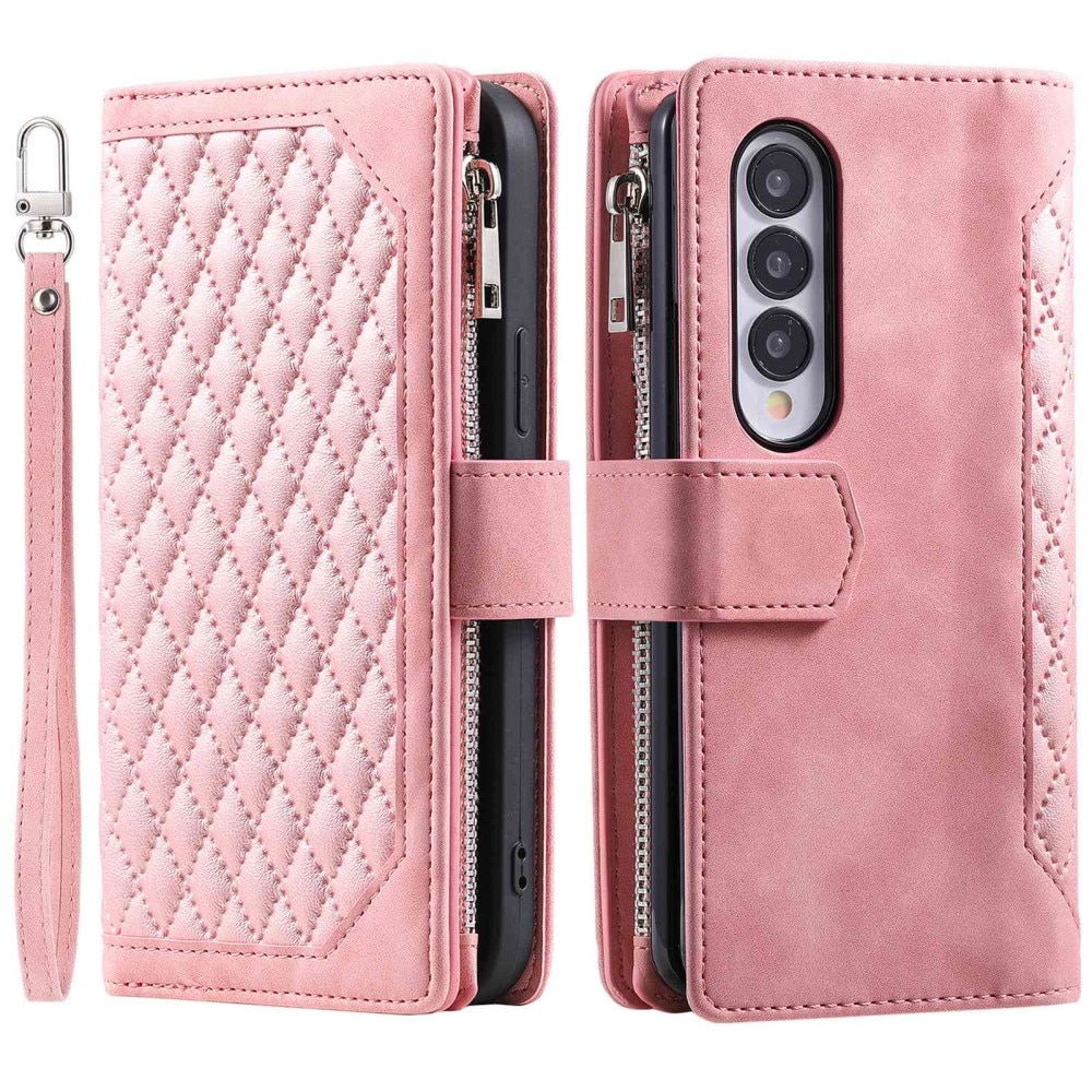 Plånboksväska Samsung Galaxy Z Fold 4 Quilted Rosa