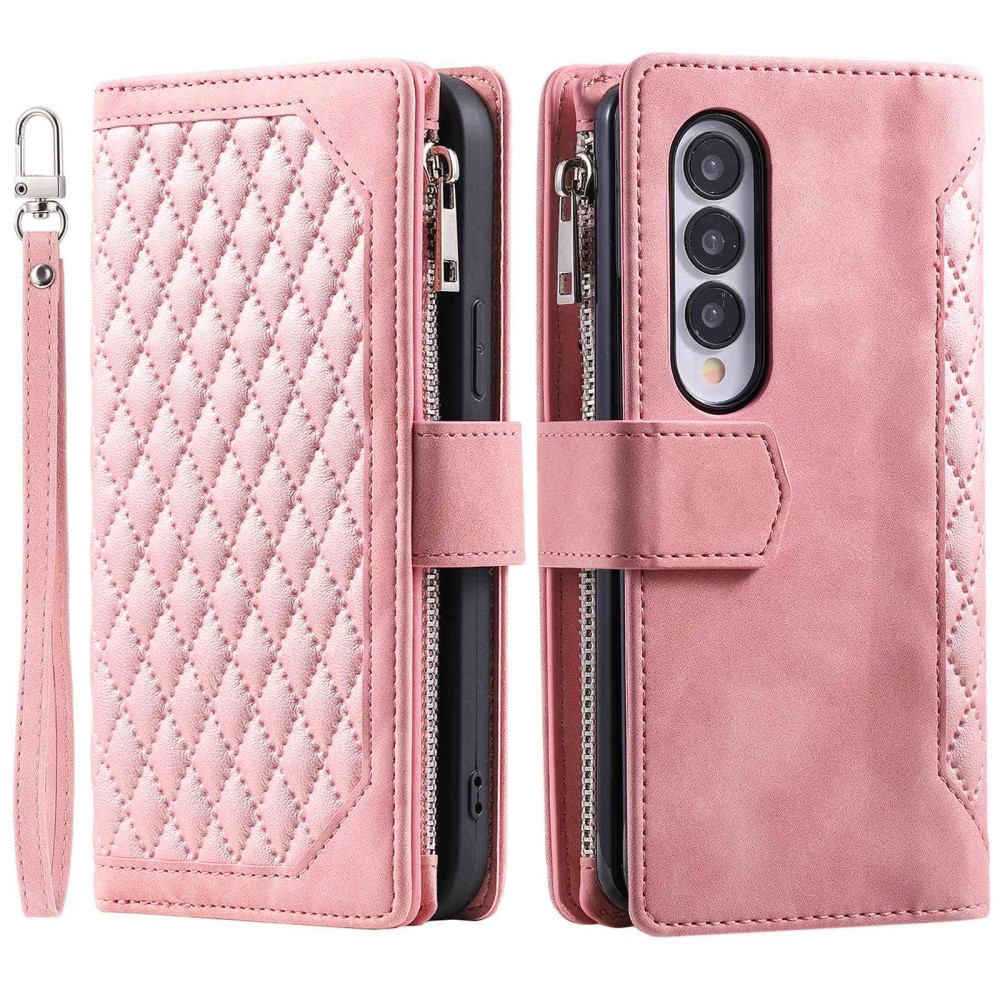 Plånboksväska Samsung Galaxy Z Fold 4 Quilted rosa