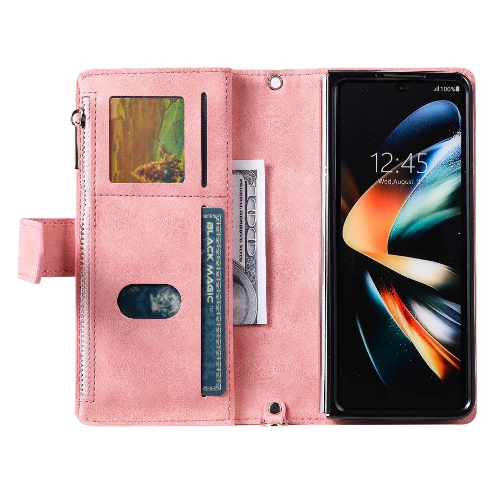 Plånboksväska Samsung Galaxy Z Fold 4 Quilted rosa