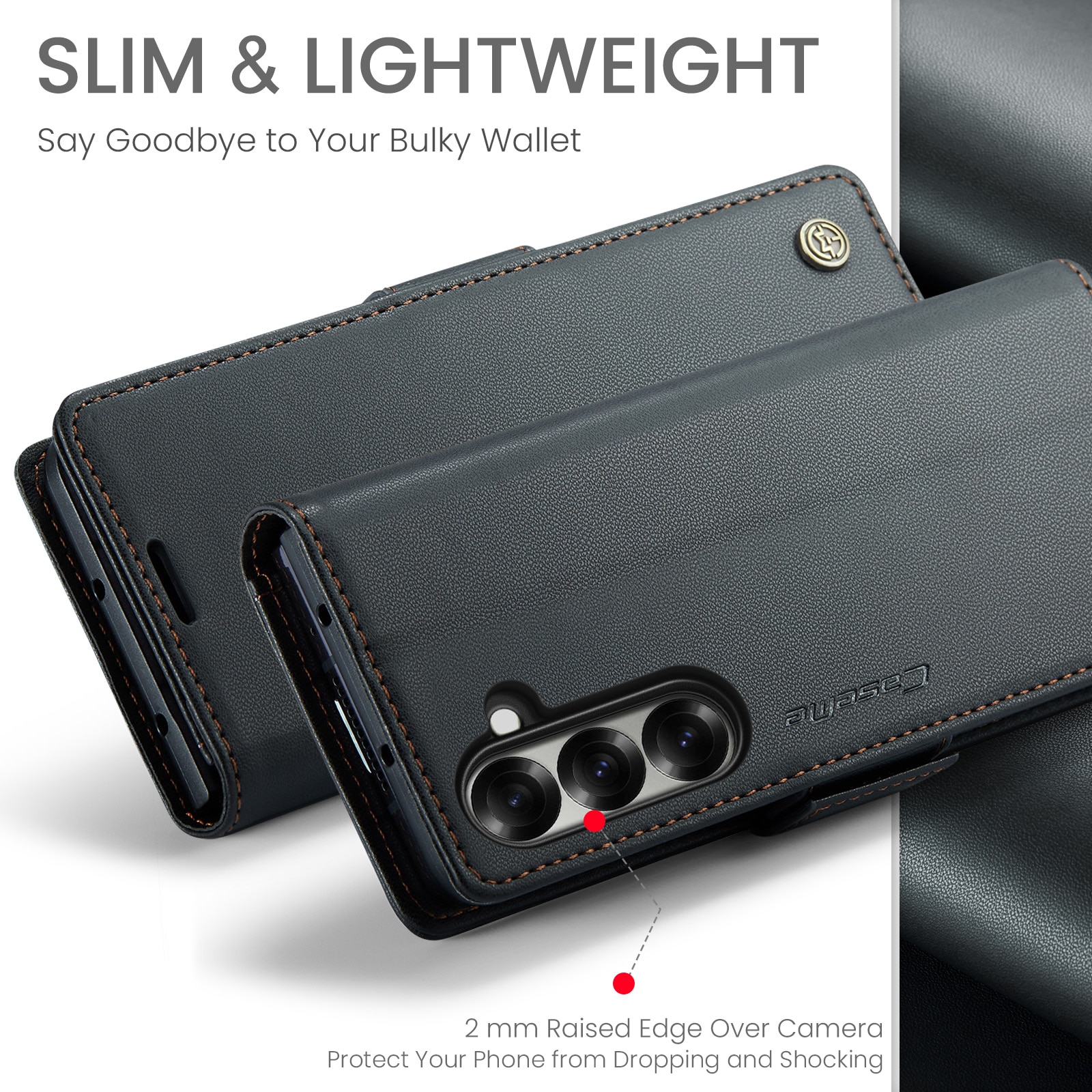 Slim Plånboksfodral RFID-skydd Samsung Galaxy Z Fold 7 svart