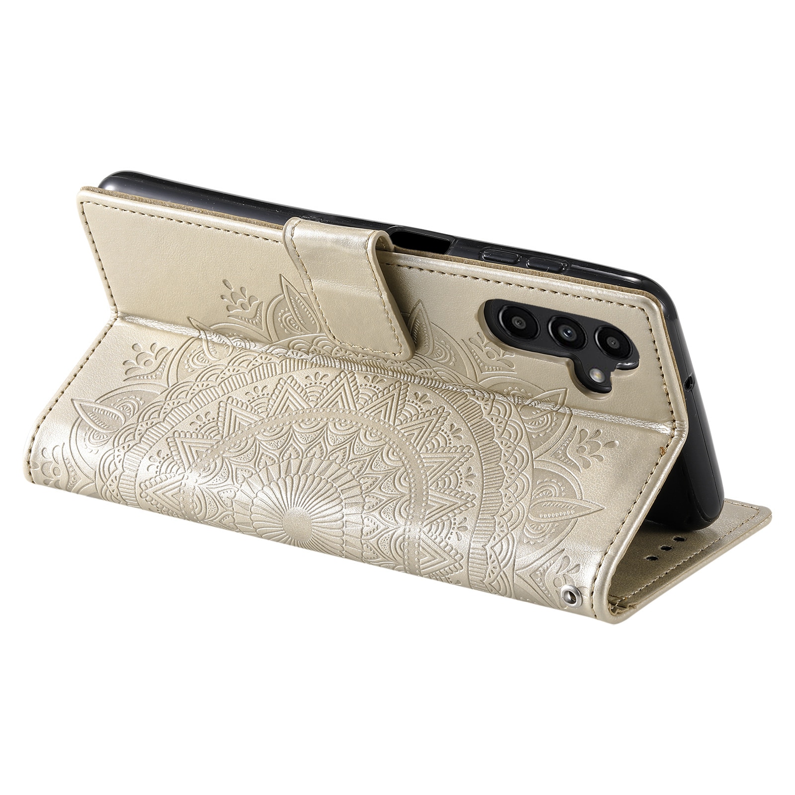 Läderfodral Mandala Samsung Galaxy S25 FE Guld