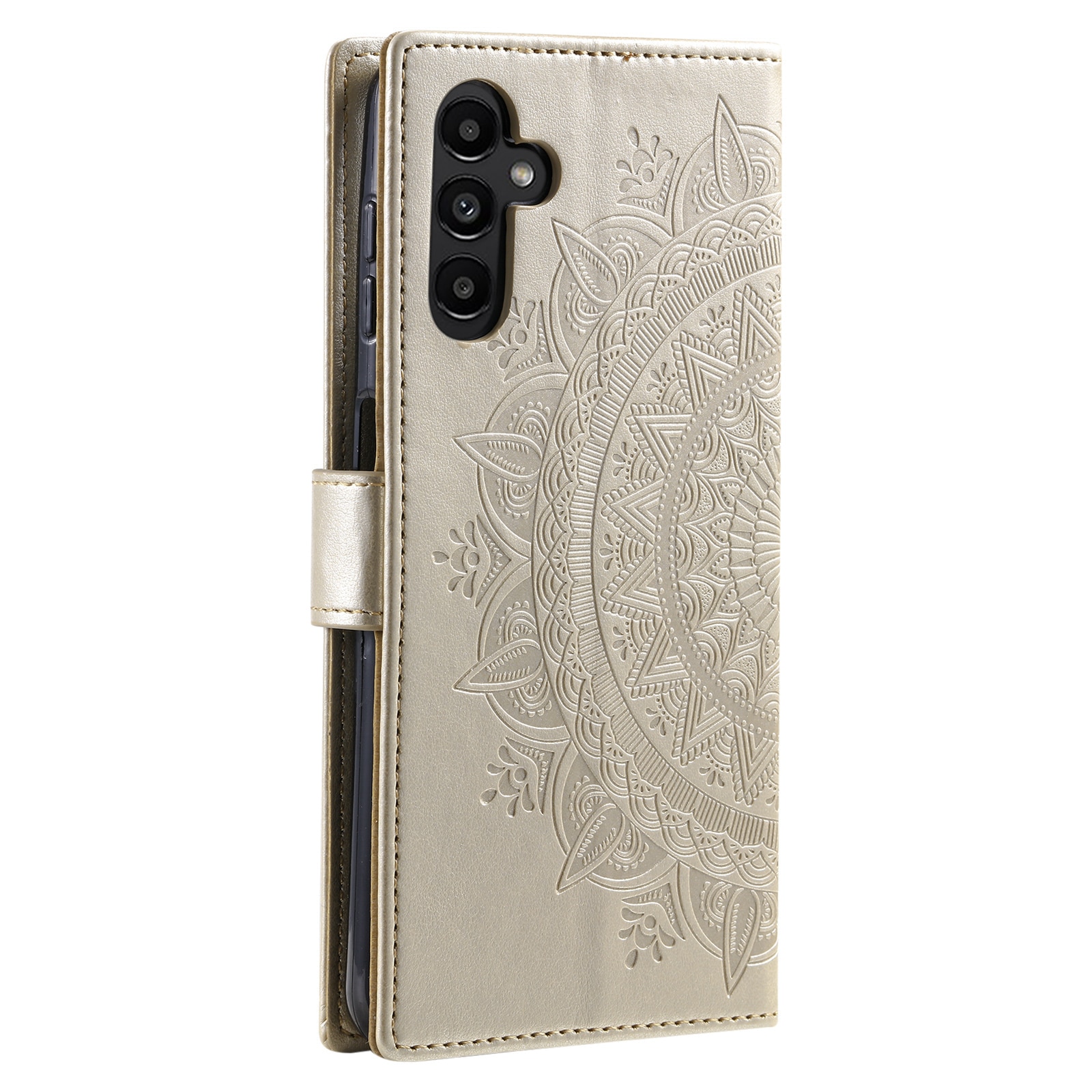 Läderfodral Mandala Samsung Galaxy S25 FE Guld