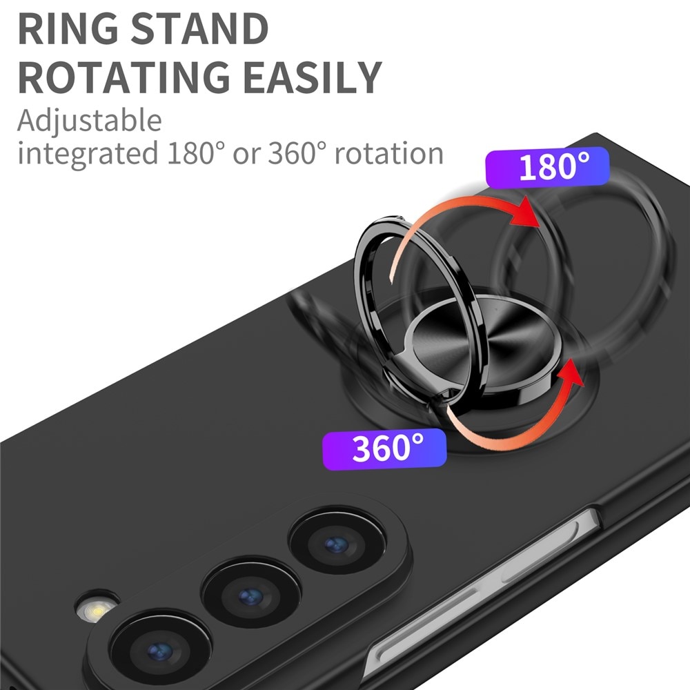 Samsung Galaxy Z Fold 7 skal med magnetisk ringhållare svart