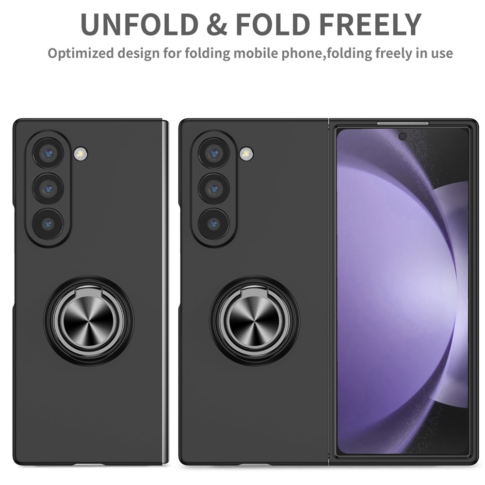 Samsung Galaxy Z Fold 7 skal med magnetisk ringhållare svart