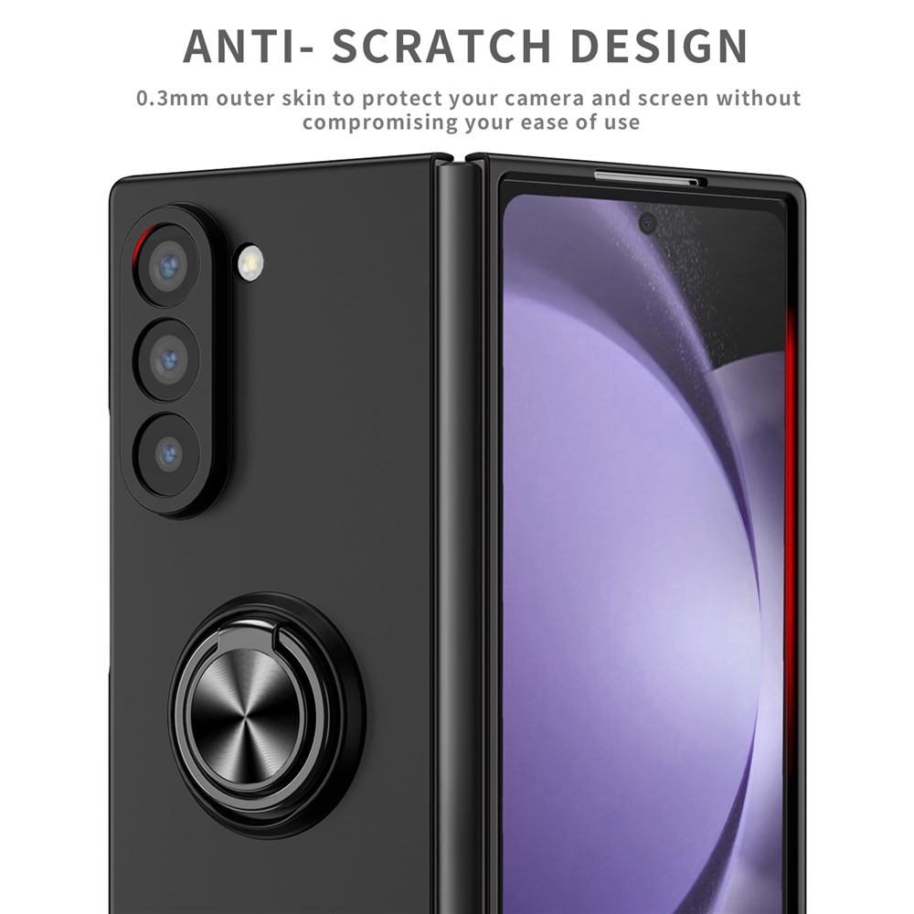 Samsung Galaxy Z Fold 7 skal med magnetisk ringhållare svart