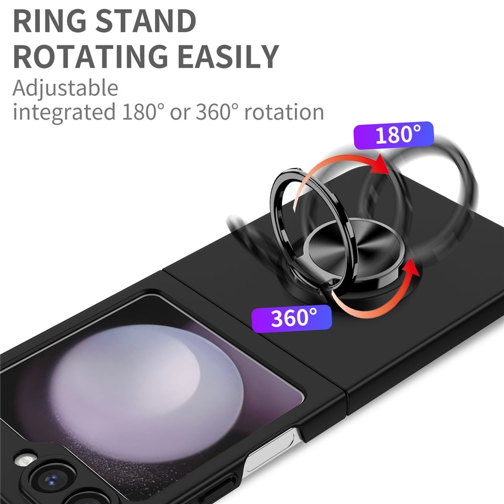 Samsung Galaxy Z Flip 7 skal med magnetisk ringhållare svart