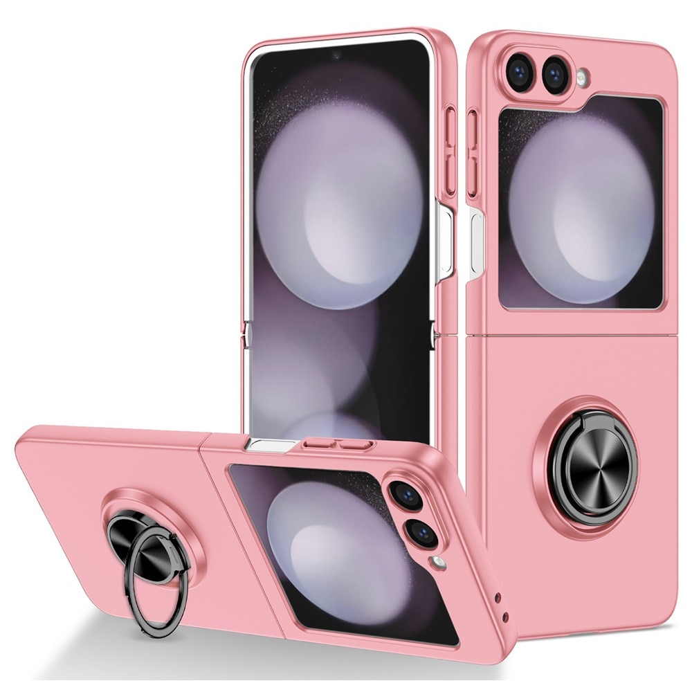 Samsung Galaxy Z Flip 7 skal med magnetisk ringhållare Rosa