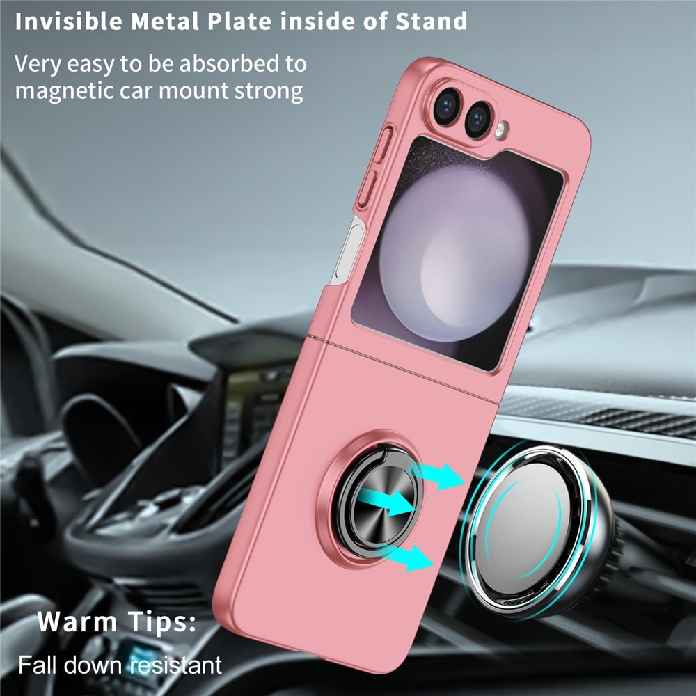 Samsung Galaxy Z Flip 7 skal med magnetisk ringhållare Rosa
