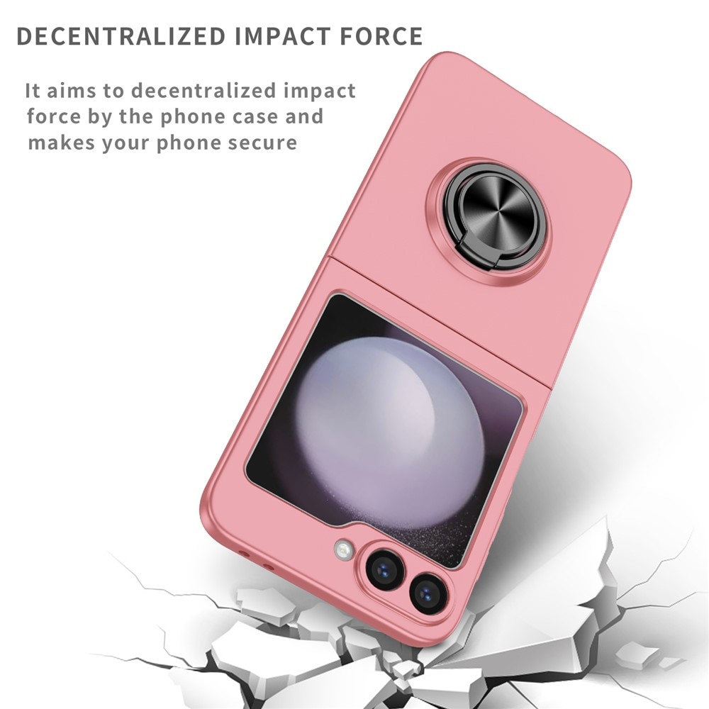 Samsung Galaxy Z Flip 7 skal med magnetisk ringhållare Rosa