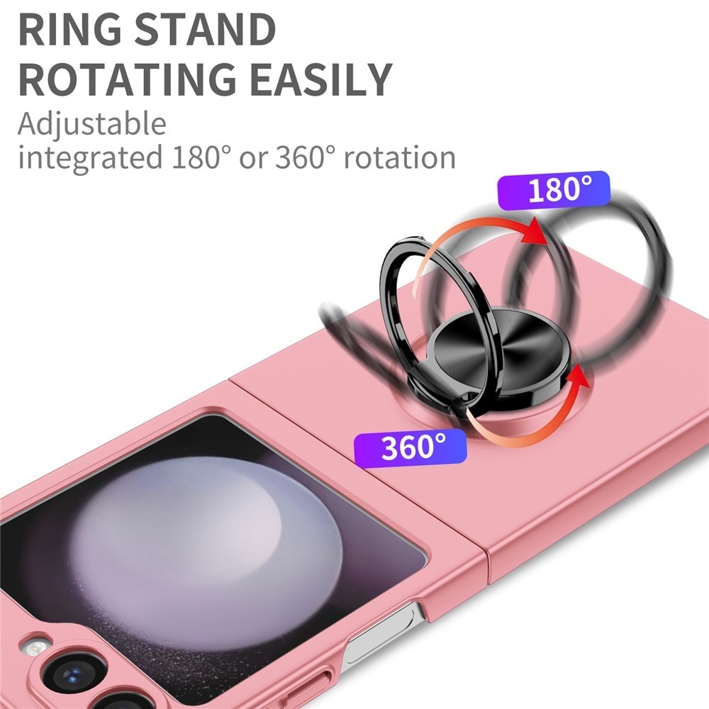 Samsung Galaxy Z Flip 7 skal med magnetisk ringhållare Rosa