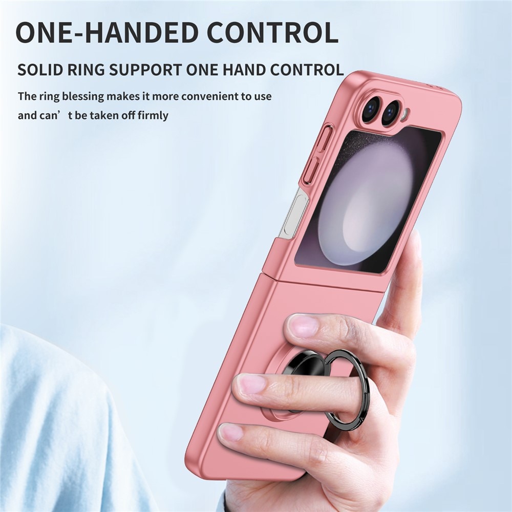 Samsung Galaxy Z Flip 7 skal med magnetisk ringhållare Rosa
