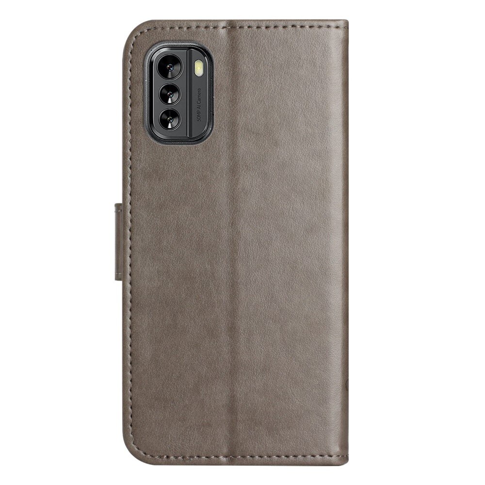 Läderfodral Fjärilar  Nokia G60 Grå