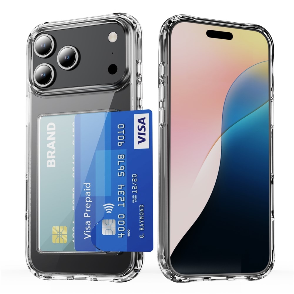 Hybridskal Kortfack iPhone 17 Pro Genomskinlig