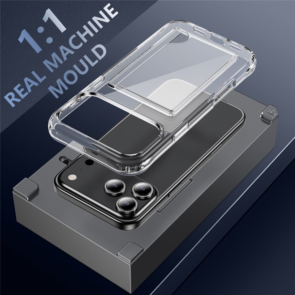 Hybridskal Kortfack iPhone 17 Pro Genomskinlig
