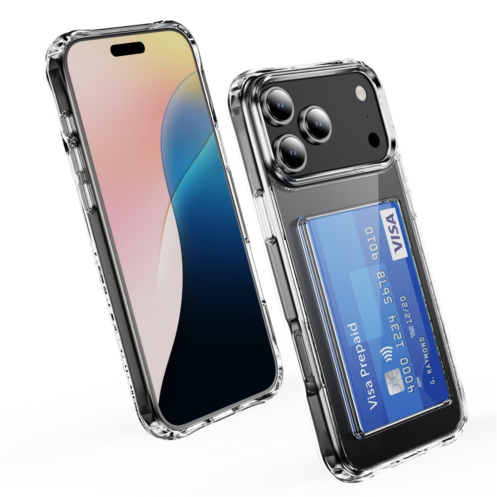 Hybridskal Kortfack iPhone 17 Pro Genomskinlig