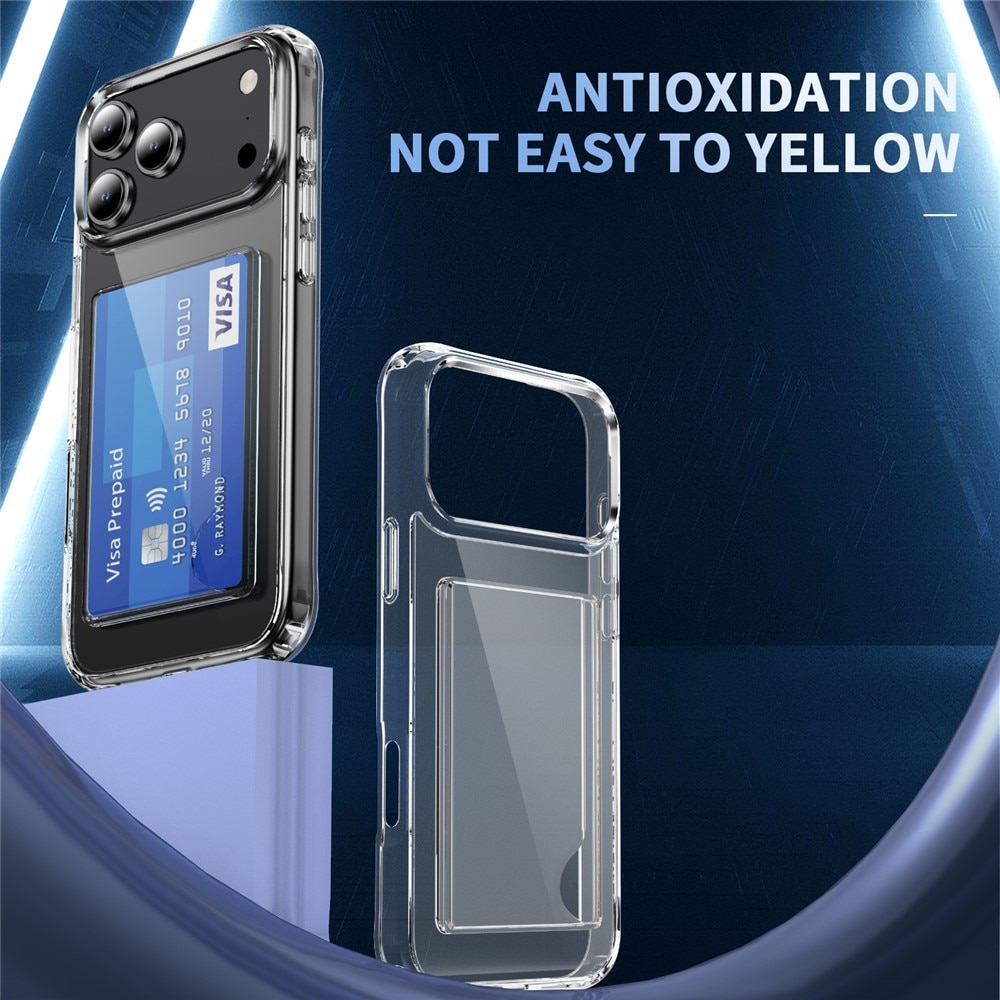 Hybridskal Kortfack iPhone 17 Pro Genomskinlig