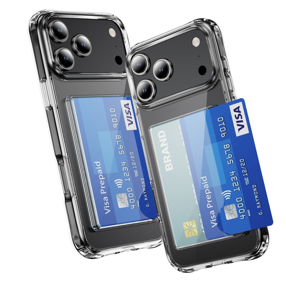 Hybridskal Kortfack iPhone 17 Pro Genomskinlig