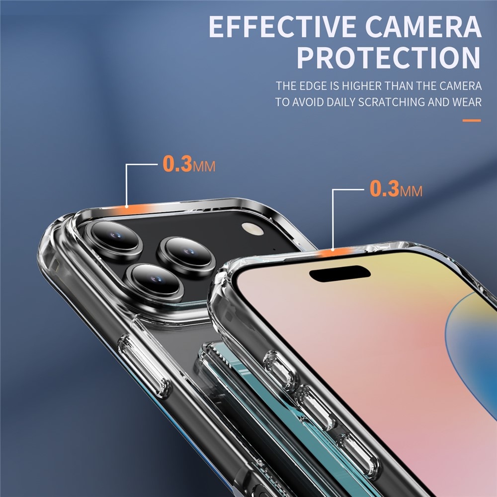Hybridskal Kortfack iPhone 17 Pro Genomskinlig