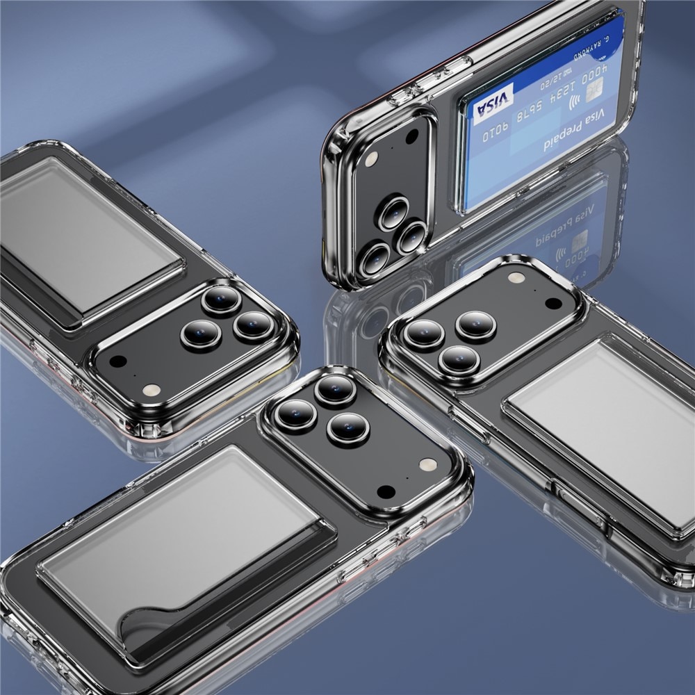 Hybridskal Kortfack iPhone 17 Pro Genomskinlig