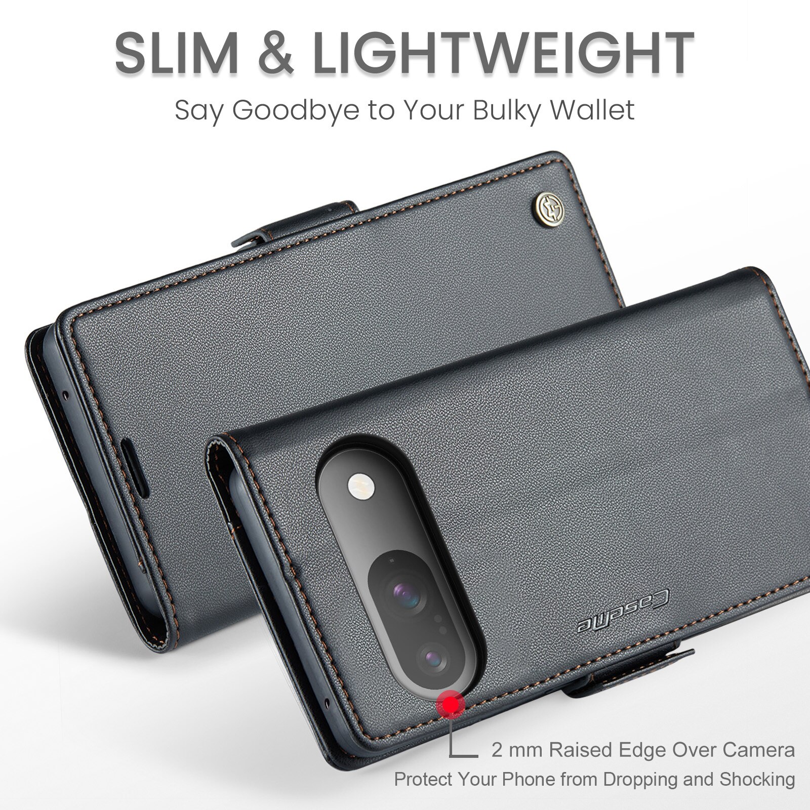Slim Plånboksfodral RFID-skydd Google Pixel 10 Svart
