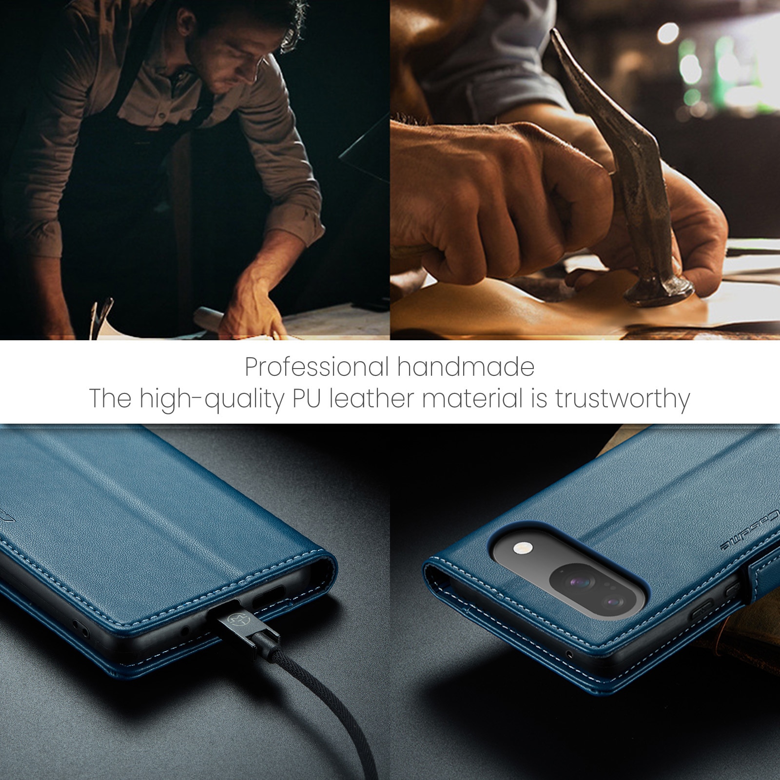 Slim Plånboksfodral RFID-skydd Google Pixel 10 Pro Blå