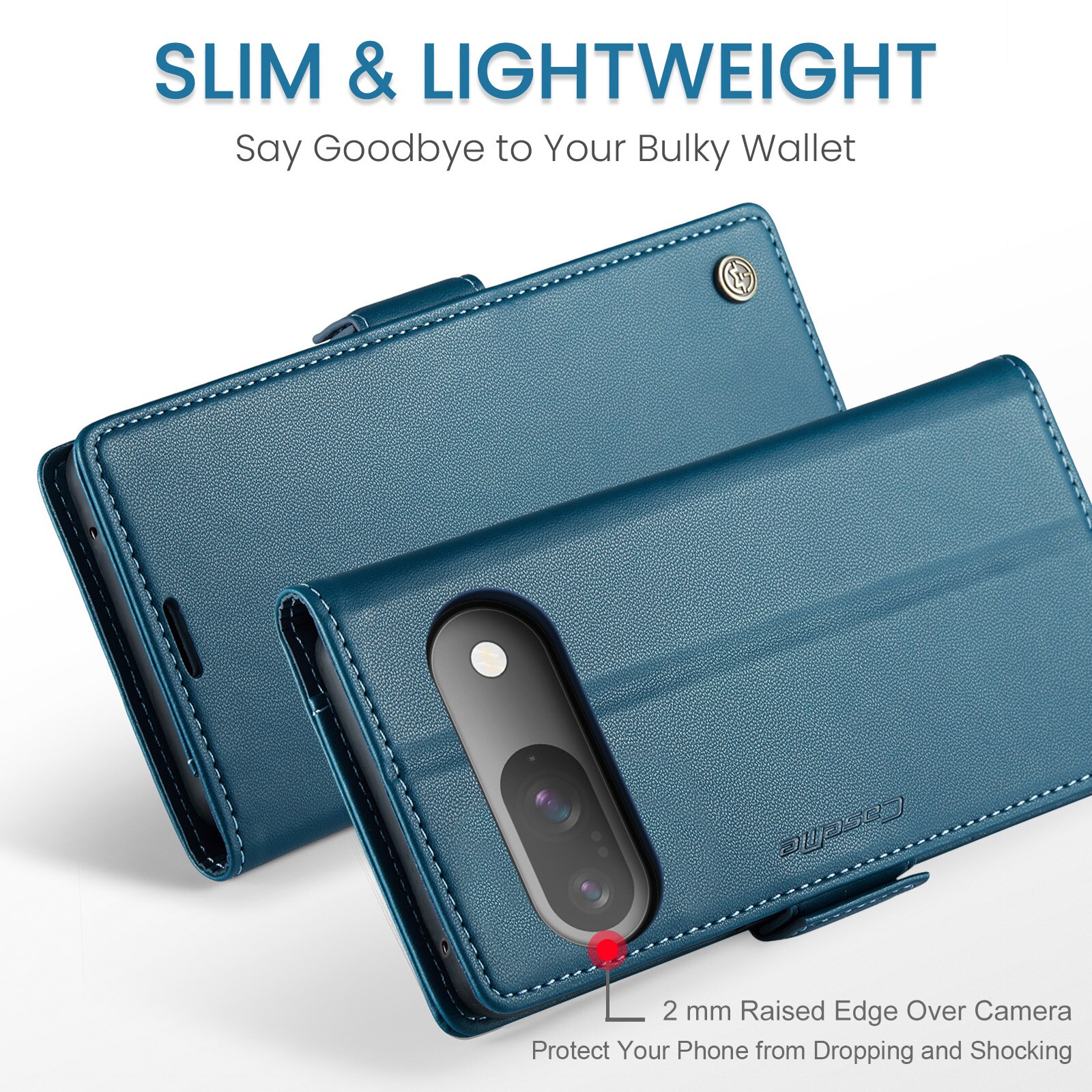 Slim Plånboksfodral RFID-skydd Google Pixel 10 Pro Blå