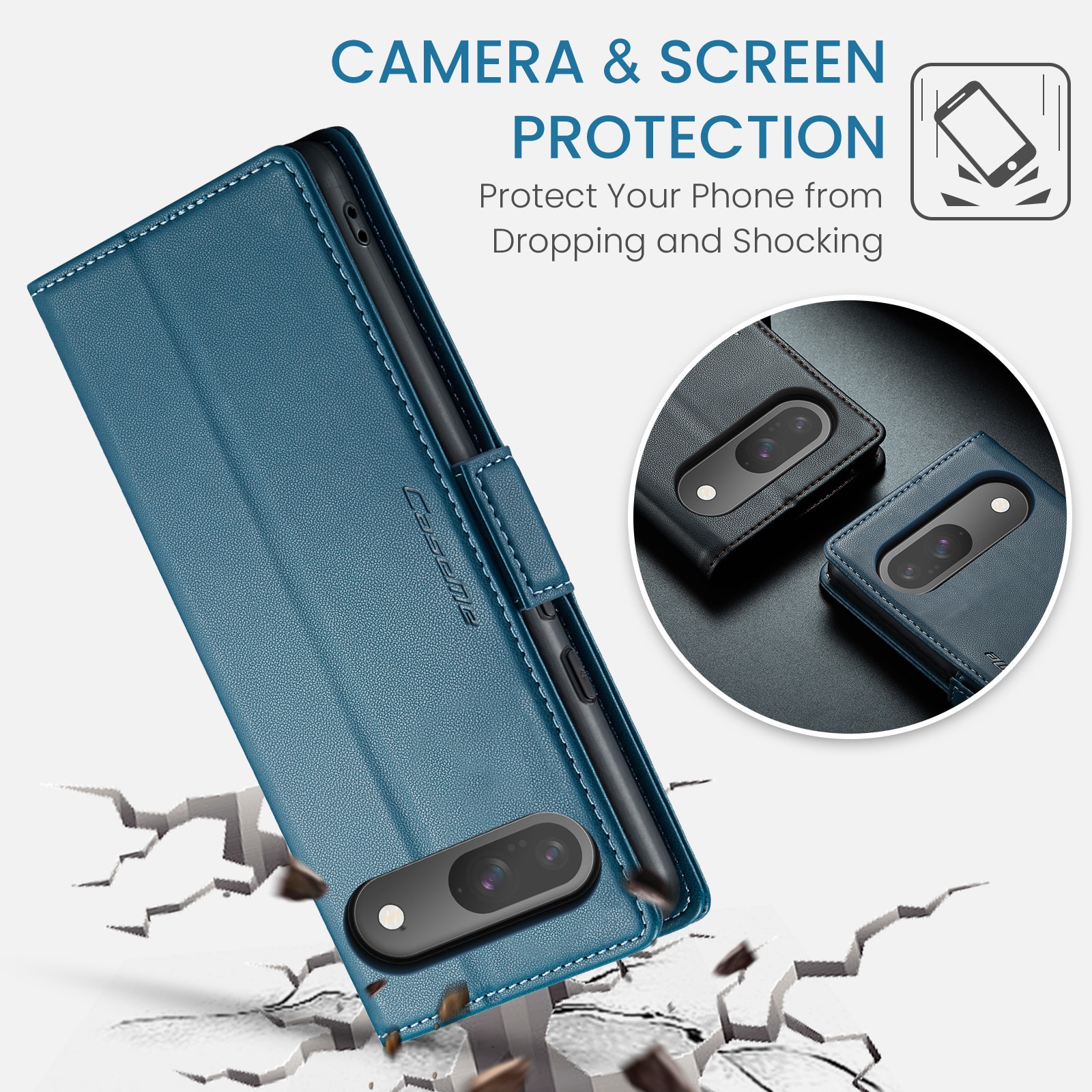 Slim Plånboksfodral RFID-skydd Google Pixel 10 Pro Blå