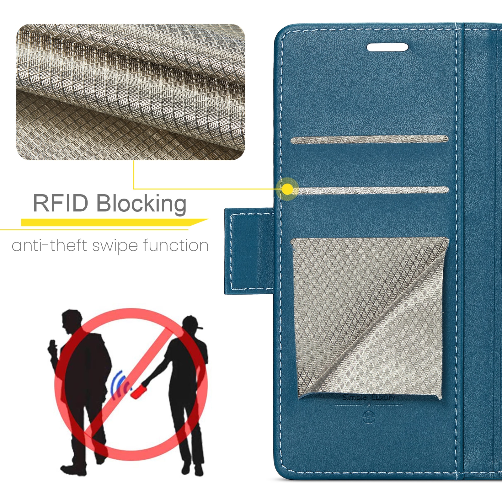 Slim Plånboksfodral RFID-skydd Google Pixel 10 Pro Blå