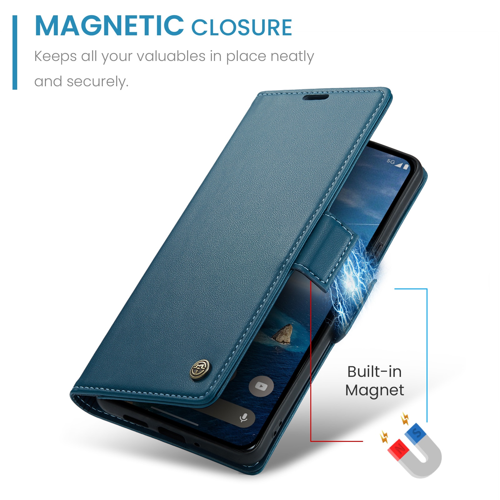 Slim Plånboksfodral RFID-skydd Google Pixel 10 Pro Blå