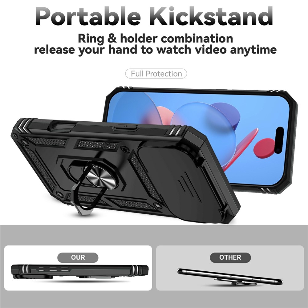 Hybridskal Ring + Kameraskydd iPhone 17 Pro Max Svart