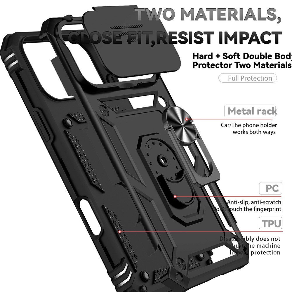 Hybridskal Ring + Kameraskydd iPhone 17 Pro Max Svart