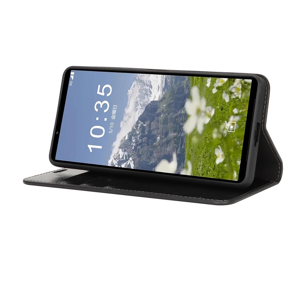 Mobilfodral Äkta Läder Sony Xperia 1 VII Svart