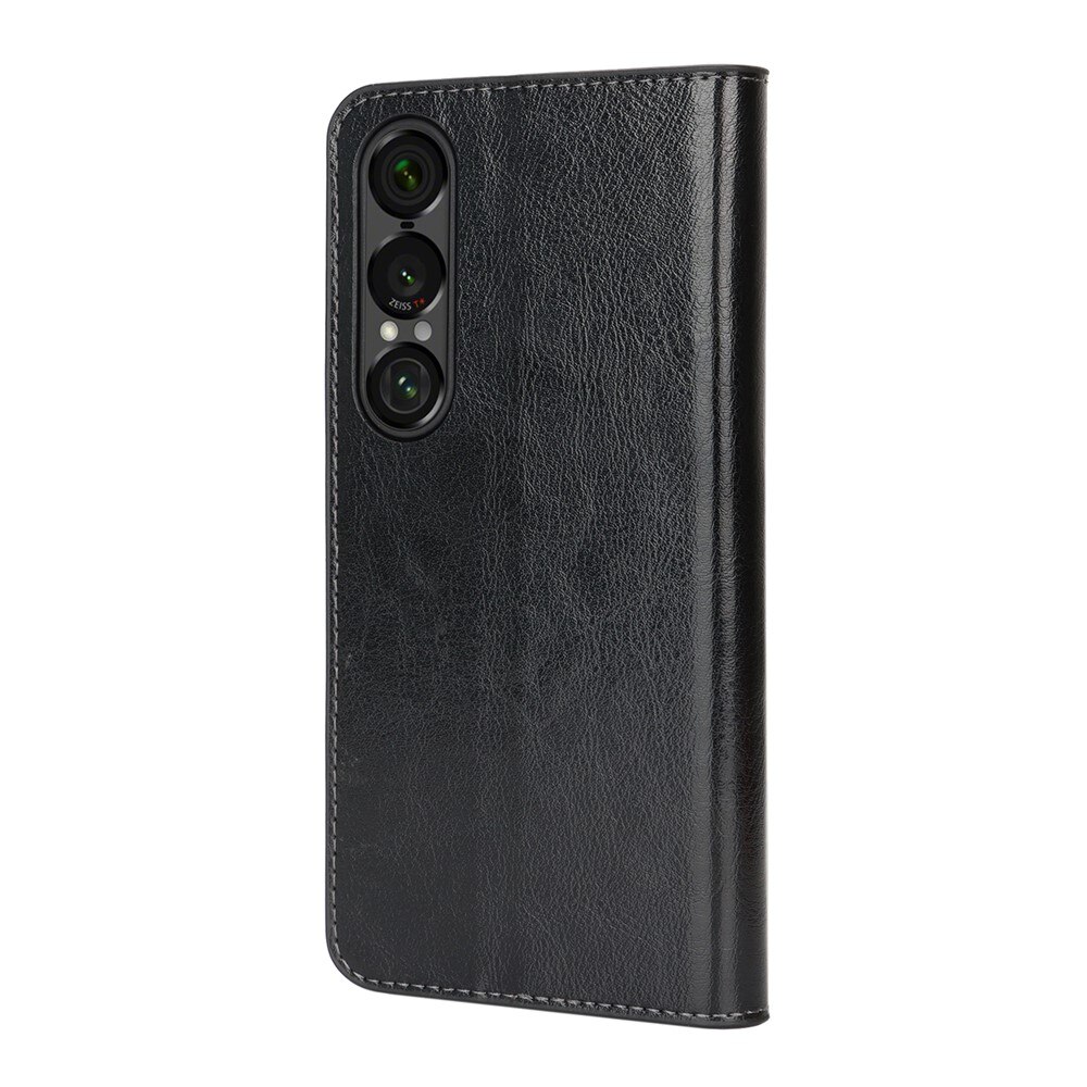 Mobilfodral Äkta Läder Sony Xperia 1 VII Svart
