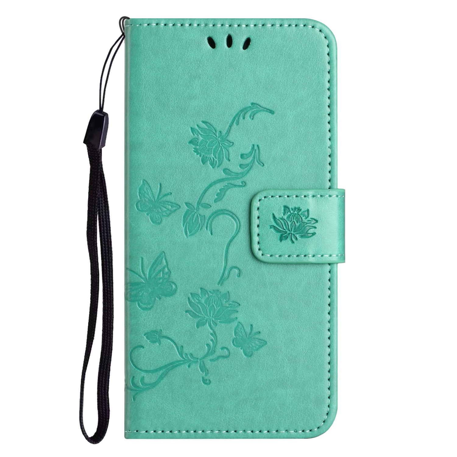 Läderfodral Fjärilar Samsung Galaxy S25 FE Grön