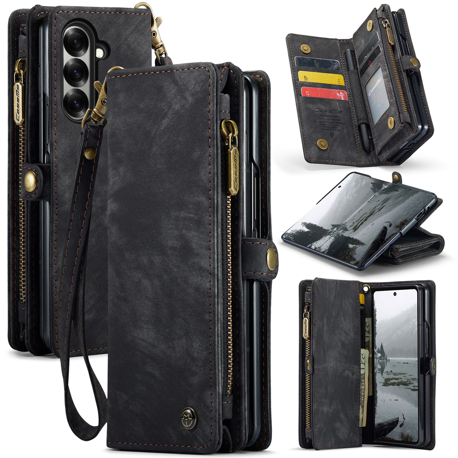 Multi-slot Plånboksfodral Samsung Galaxy Z Fold 7 Grå