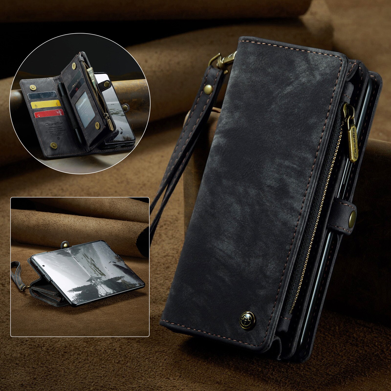 Multi-slot Plånboksfodral Samsung Galaxy Z Fold 7 Grå