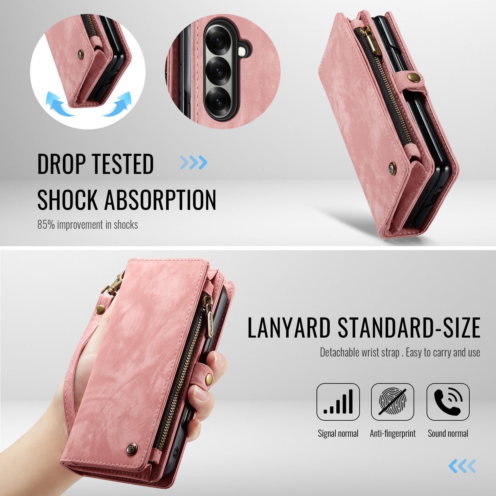 Multi-slot Plånboksfodral Samsung Galaxy Z Fold 7 Rosa