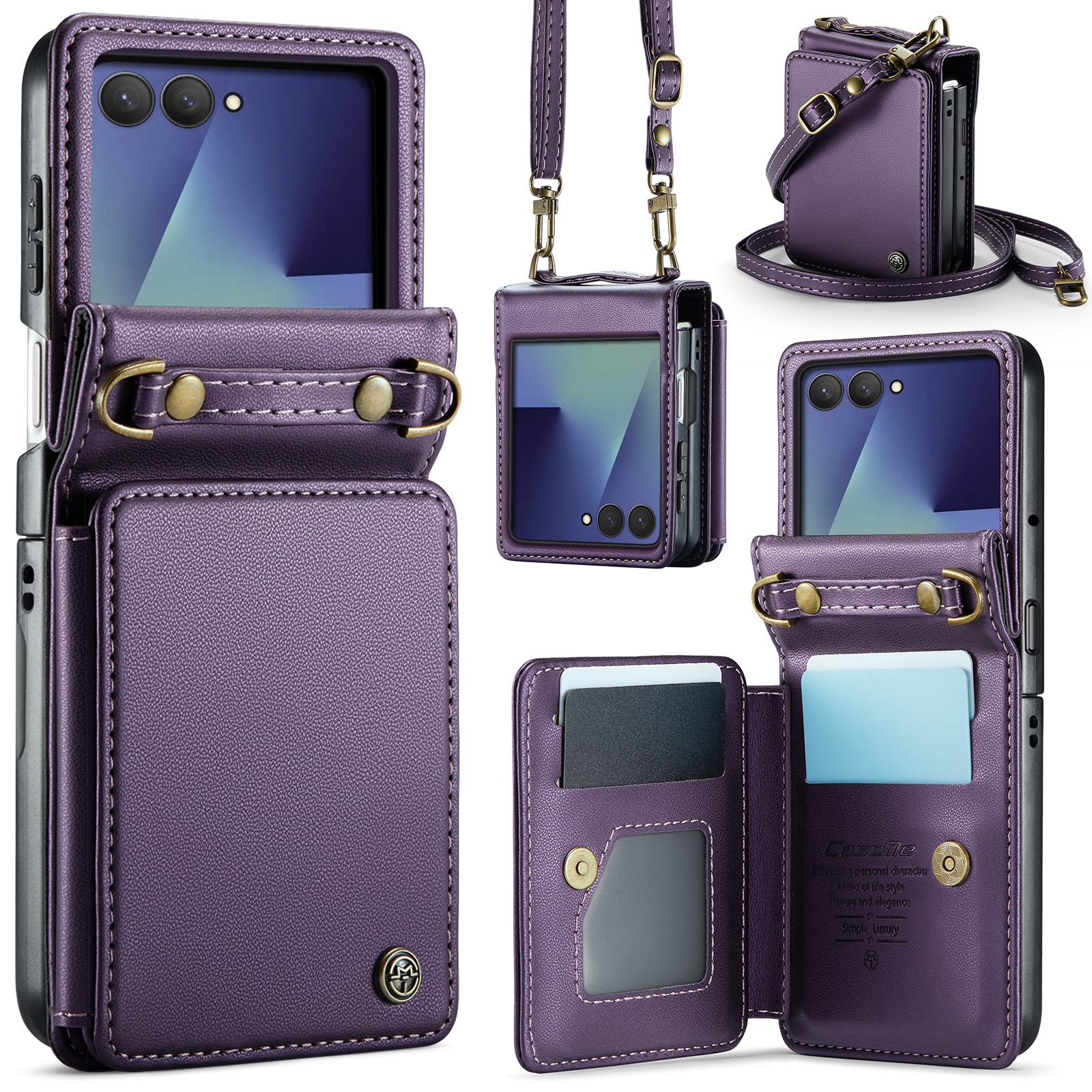 Plånboksskal RFID-skydd Samsung Galaxy Z Flip 7 Lila