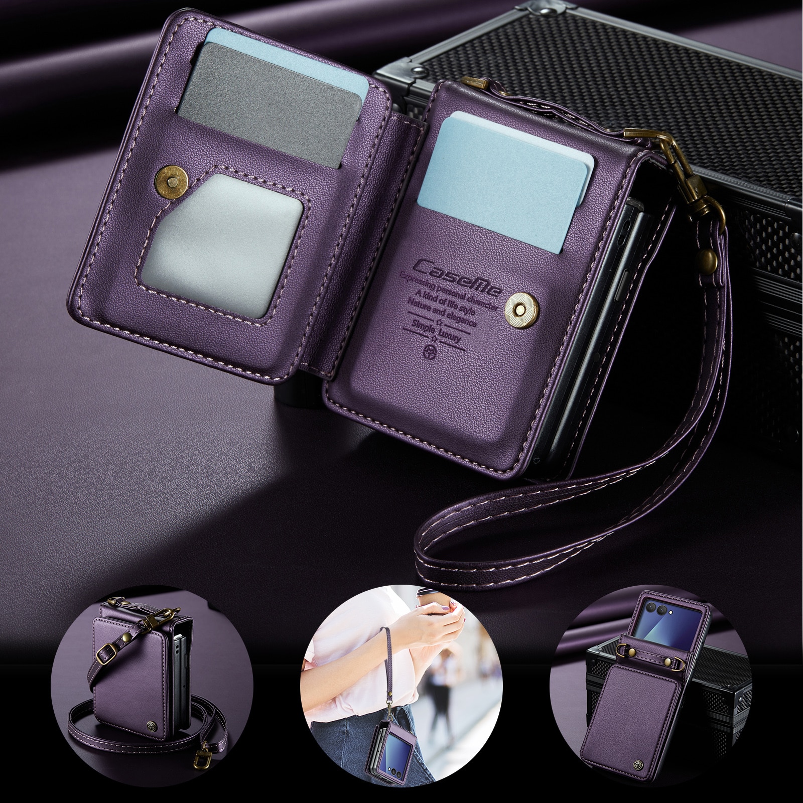 Plånboksskal RFID-skydd Samsung Galaxy Z Flip 7 Lila