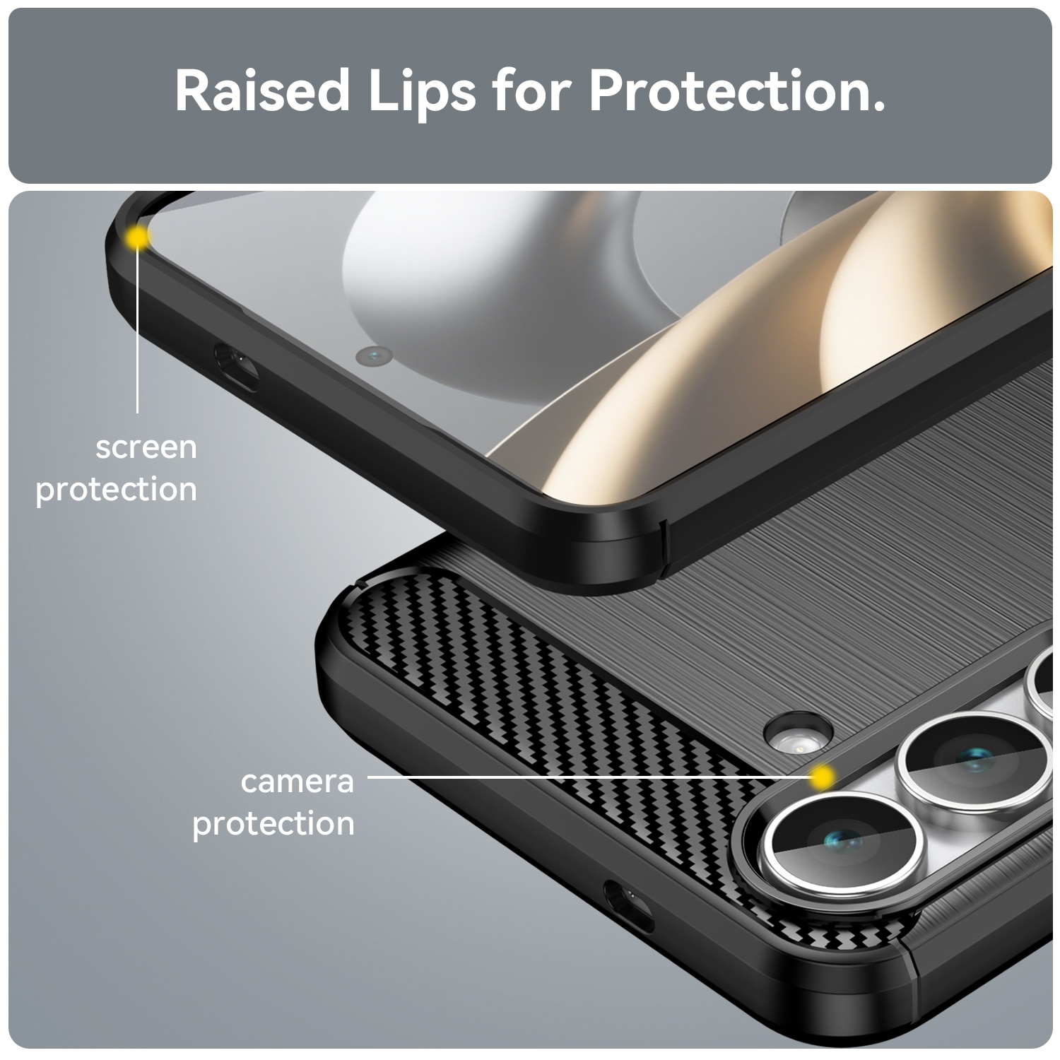 Samsung Galaxy S25 FE Skal TPU Brushed Svart