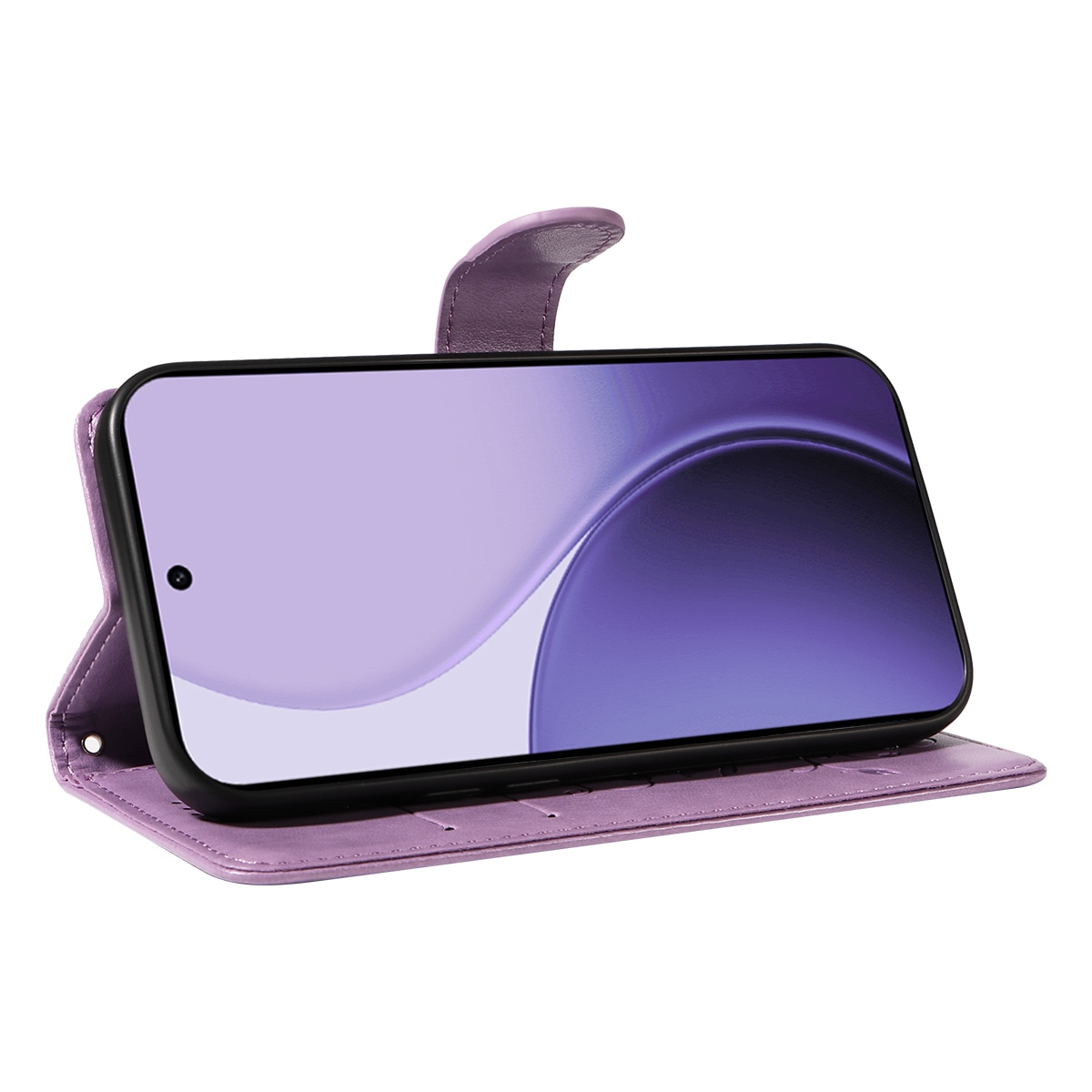 Läderfodral Fjärilar Oppo Reno 14 Lila