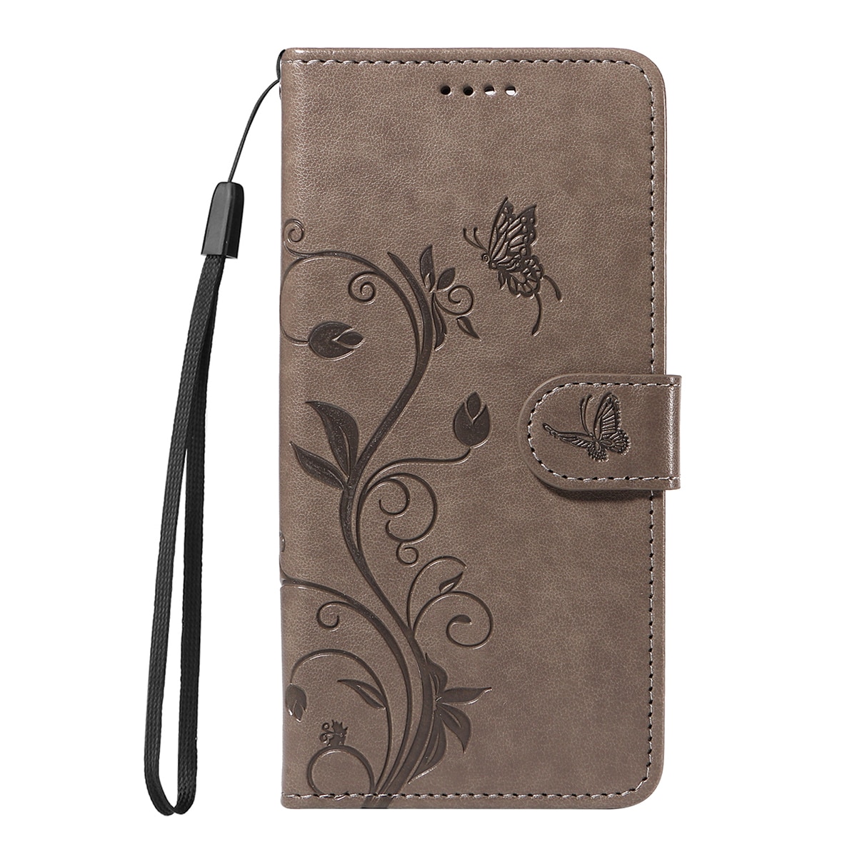 Läderfodral Fjärilar Oppo Reno 14 F Grå