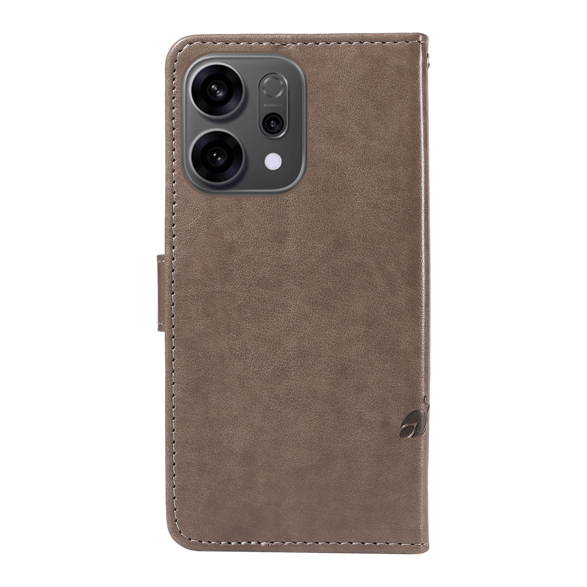 Läderfodral Fjärilar Oppo Reno 14 F Grå