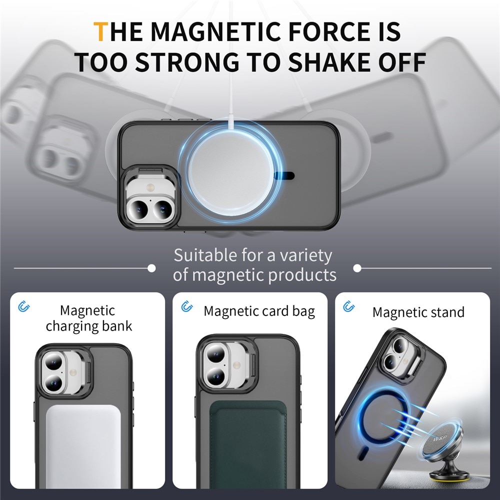 Hybridskal Kickstand MagSafe iPhone 17 Svart