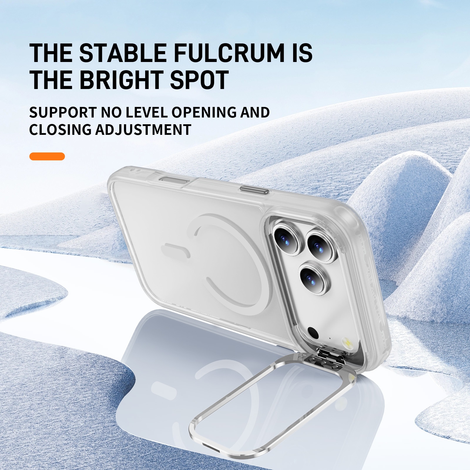 Hybridskal Kickstand MagSafe iPhone 17 Pro Max Genomskinlig