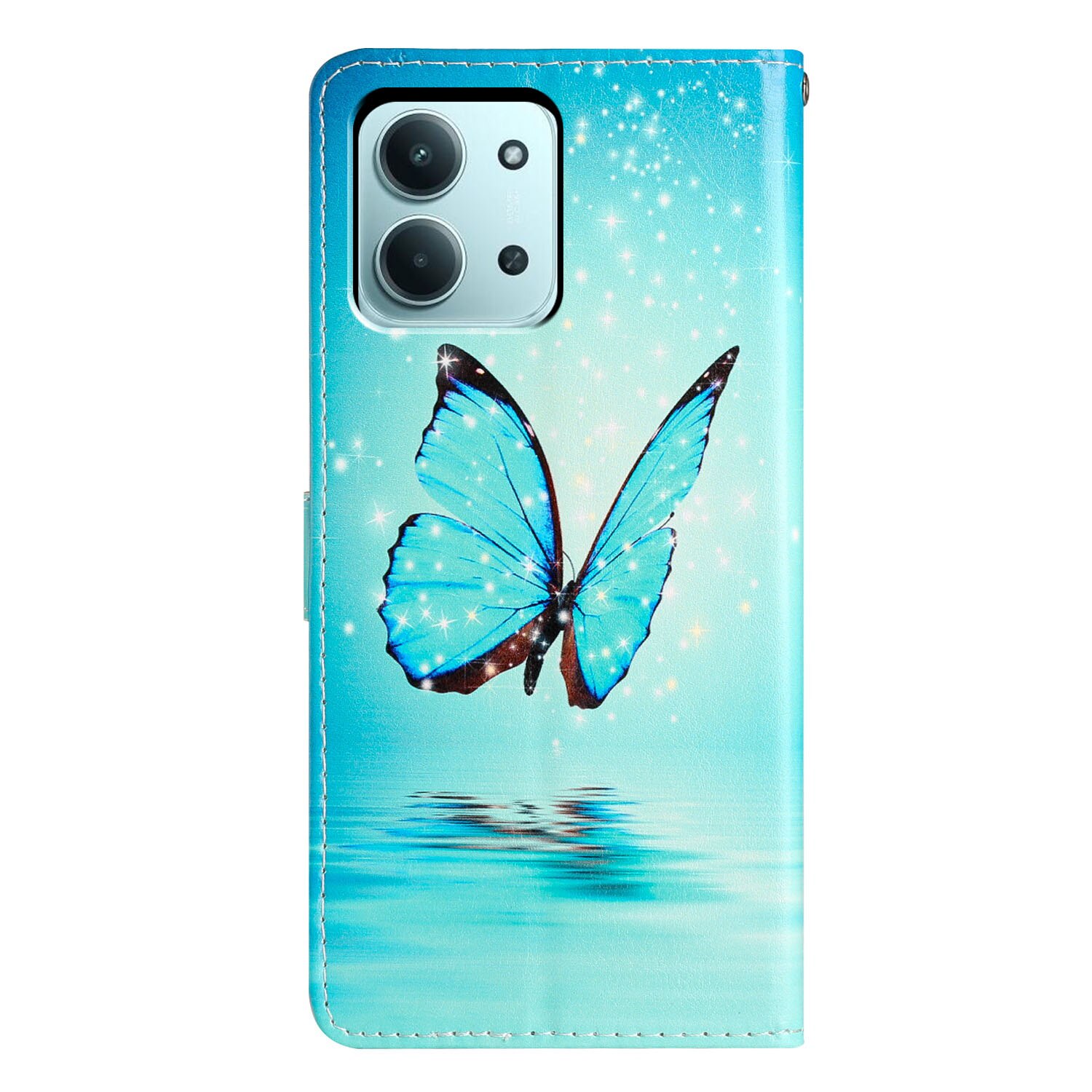 Mobilfodral Xiaomi Redmi 15C blå fjärilar