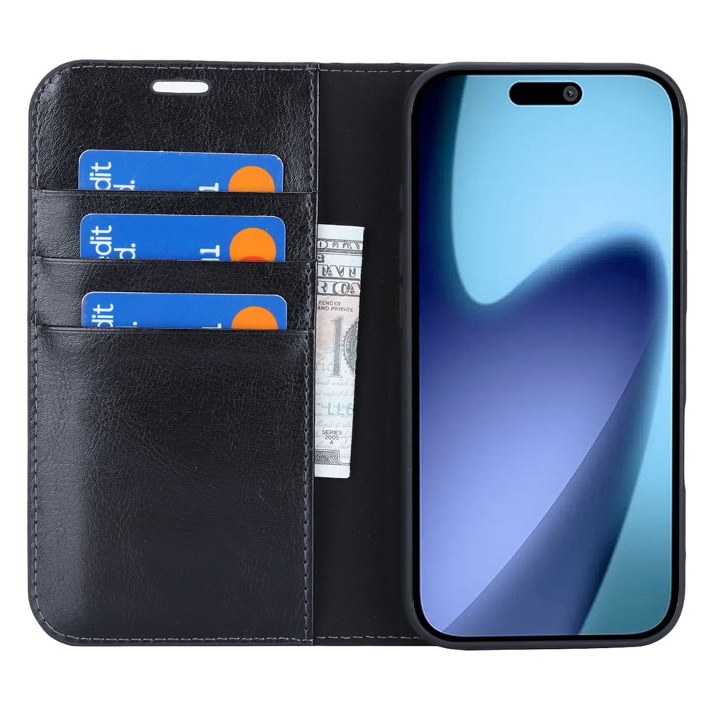 Mobilfodral Äkta Läder iPhone 17 Air Svart