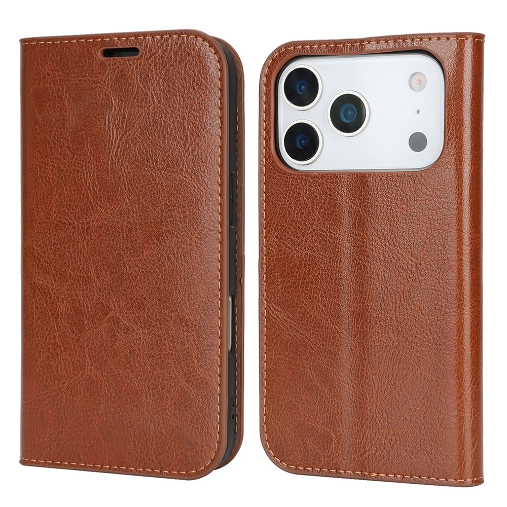 Mobilfodral Äkta Läder iPhone 17 Pro Brun