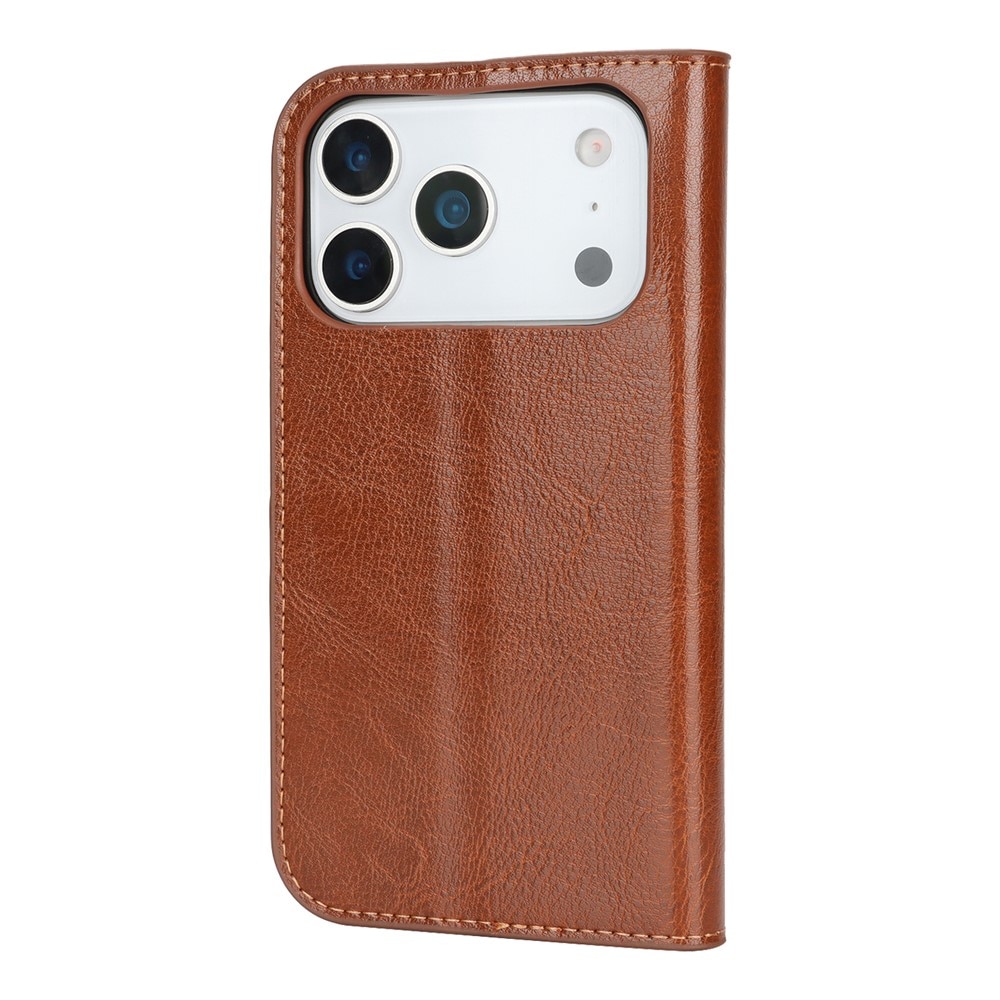 Mobilfodral Äkta Läder iPhone 17 Pro Brun
