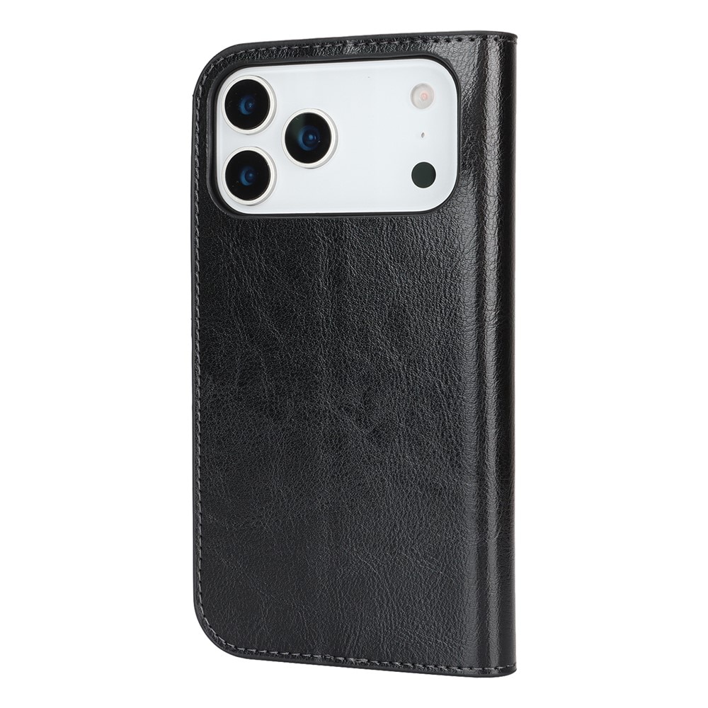 Mobilfodral Äkta Läder iPhone 17 Pro Max Svart